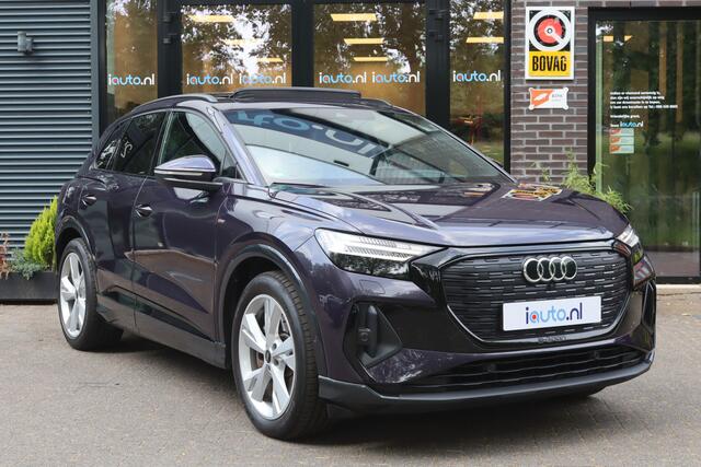 Audi Q4 e-tron 50 quattro S Edition 77 kWh Optiek Zwart S-Line/Pano/Leder/Matrix LED/Elek. stoelen+mem/Head-up/Camera/Keyless/20"