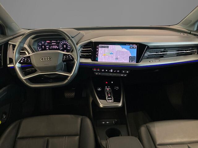 Audi Q4 e-tron 40 82 kWh 150kW/204PK · Leder · Stoelverwarming · Parkeersensoren · Garantie t/m 30-03-2026 of 90000km.