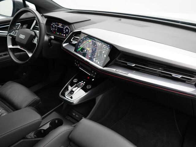 Audi Q4 e-tron 50 quattro S Line 82 kWh 299pk Dealer O.H | Trekhaak Af Fabriek | Panodak | Adaptive Cruise | Camera | Lederen Sportstoelen Memory & Verwarmd | Matrix LED | BLIS | Keyless | Navigatie | Virtual | DAB | 20"L.M |