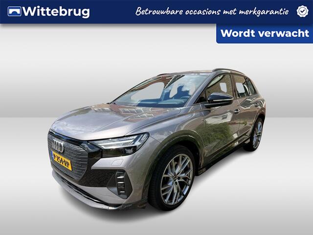 Audi Q4 e-tron 40 Launch edition Advanced Plus 77 kWh / SOH 93%/ AUTOMAAT/ LEER/ WARMTEPOMP/ CRUISE/ PARK.SENSOREN V+A/ CAMERA/ SMARTPHONE INTERFACE/ STOELVERWARMING/ DIGITAL DASH/ NAVI/ CLIMA/ 21'' LMV