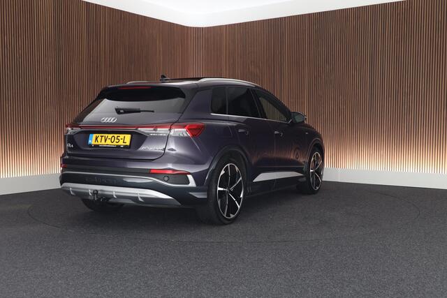 Audi Q4 e-tron 40 204pk S edition 77 kWh SOH 94% RS Zetels Memory Trekhaak Camera Panoramadak HUD Camera Sonos Keyless Navigatie