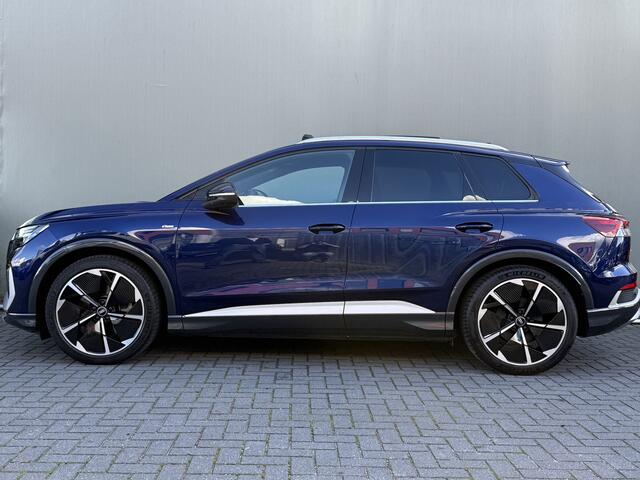 Audi Q4 e-tron BWJ 2021 40 Launch edition 204 PK S Competition 77 kWh ADAPTIVE CRUISE | 360 CAM. | KEYLESS | PANODAK | MEMORY | RS STOELEN | HUD | DODE HOEK | ELKTR.STOELEN | LEDER | STOELVERW. | ELEK. KLEP | CARPLAY + ANDROID | NAVI | CLIMA | 21 INCH VELGEN |