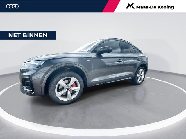 Audi Q5 Sportback 55 TFSIe 270kW/367PK S Line · Panoramadak · Leder · Trekhaak · Garantie tot september 2029 of 100000km.