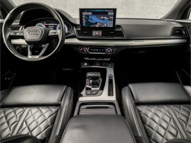 Audi Q5 50 TFSI e S edition 367Pk Automaat (FULL OPTION, PANORAMADAK, DIAMOND STITCHING, BEKERHOUDER GEKOELD/VERWARMD, CAMERA, APPLE CARPLAY, TREKHAAK, ADAPTIVE CRUISE, NIEUWSTAAT)