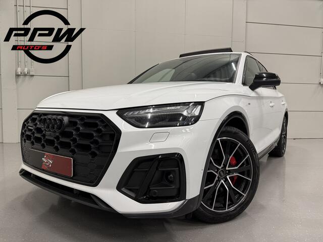 Audi Q5 55 TFSI e quattro 3x S-Line PANO/LUCHTVERING/TREKHAAK/HEAD-UP/ACC/360CAMERA/KEYLESS/20"AUDI-SPORT/MATRIX/VIRTUAL/SFEER/BLACK-OPTIC/GLETSCHER-WEIS METALLIC/VOLLEDIG AUDI DEALER HISTORIE