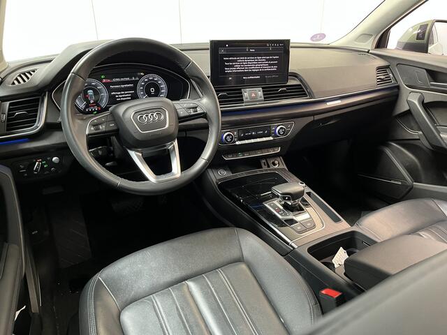 Audi Q5 50 TFSI e Advanced edition Quattro / AUTOMAAT/ SOH 95%/ LUCHTVERING/ PANO/ B&O/ CAMERA/ PARK. SENSOREN/ MATRIX/ OLED ACHTERLICHTEN/ HEAD-UP/ MEMORY SEATS/ KEYLESS/ CRUISE/ STOELVERWARM./ SMARTPHONE INTERFACE/ NAVI/ 19" LMV