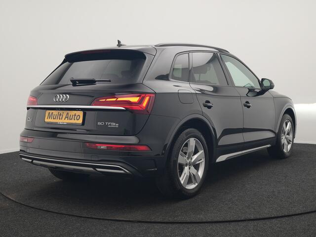 Audi Q5 50 TFSI e S Line FACELIFT PHEV 300pk Dealer O.H. | Luchtvering | Adaptive Cruise | Matrix Led | 360 Camera | Sportstoelen Verwarmd | Sfeerverlichting | Blis | Park Assist | Navigatie | DAB | Standkachel | Plug In Hybrid |