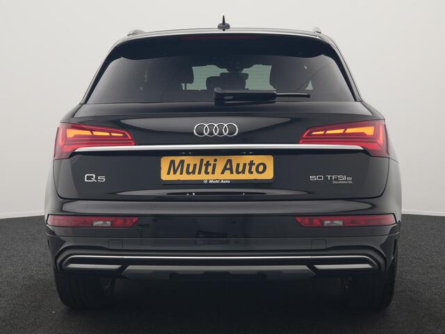 Audi Q5 50 TFSI e S Line FACELIFT PHEV 300pk Dealer O.H. | Luchtvering | Adaptive Cruise | Matrix Led | 360 Camera | Sportstoelen Verwarmd | Sfeerverlichting | Blis | Park Assist | Navigatie | DAB | Standkachel | Plug In Hybrid |