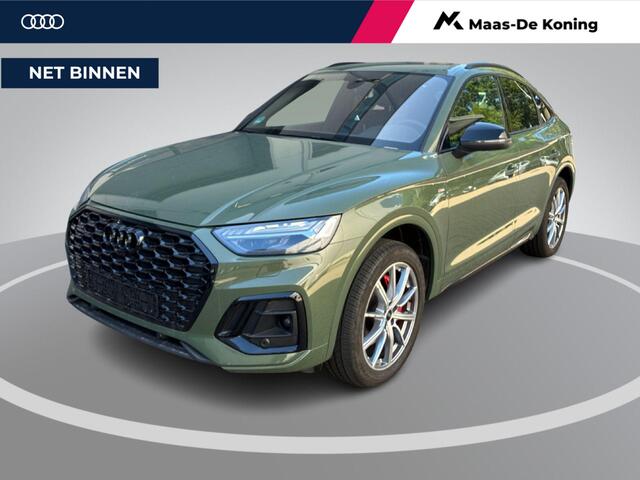 Audi Q5 Sportback 50 TFSIe 299pk S edition Competition · Camera · Inklap. Trekhaak · Matrix LED · Dodehoeksensor · Stuur- & Stoelverwarming · Elektrische stoelverstelling · Apple/Android Car Play · Garantie t/m 24-06-2030 of 100.000km