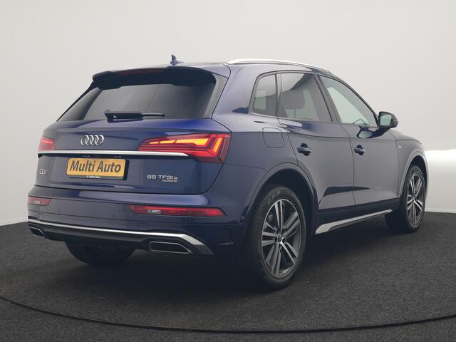 Audi Q5 55 TFSI e 2x S Line PHEV 367pk Dealer O.H. | 360 Camera | Sportstoelen Verwarmd | Sfeerverlichting | 20"L.M | Virtual Cockpit | Cruise Control | Navigatie | DAB | Plug In Hybrid |