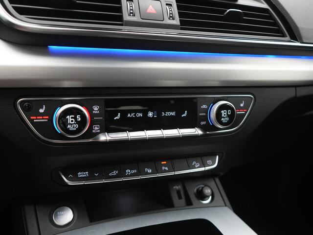 Audi Q5 55 TFSI e 2x S Line PHEV 367pk Dealer O.H. | 360 Camera | Sportstoelen Verwarmd | Sfeerverlichting | 20"L.M | Virtual Cockpit | Cruise Control | Navigatie | DAB | Plug In Hybrid |