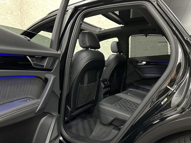Audi Q5 Sportback 300pk TFSI e S-Line Competition | #RS-Leder | Luchtvering | 360 Camera | Panorama | B&O | ACC | SQ5 Diffuser | Sfeerverlichting | Trekhaak | Stoelverwarming V+A | LED-Matrix | Keyless-Entry | Memory | Zonwering | Standkachel | Stuurverwarming | 21 inch | Black-Optic | Carplay |