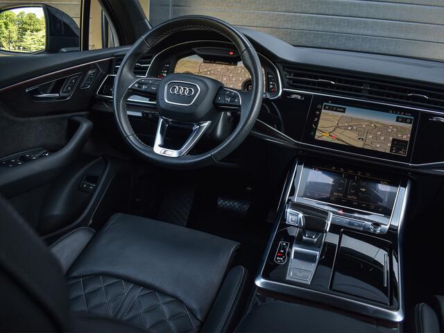 Audi Q7 60 TFSI e QUATTRO PRO LINE S COMPETITION | S-SEATS | PANORAMADAK | DAB+ | CARBON INLEG | B&O AUDIO | NACHTZICHT ASSISTENT | ADAPTIEVE CRUISE CONTROL | MASSAGESTOELEN | STOEL- VERWARMING EN VENTILATIE | ELEKTR. TREKHAAK | LASER LICHT | 360 CAMERA |