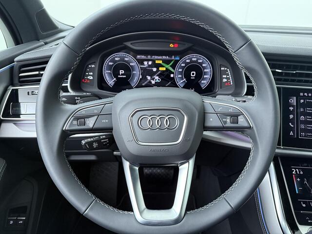 Audi Q7 Pro Line Advanced 55 TFSI e 394 PK | Bang & Olufsen 3D-sound | Stoelverkoeling | Trekhaak | Stuurwielverwarming | Panoramadak | Sfeerverlichting | Led-Verlichting | Luchtvering | Memory Seats | Leder |