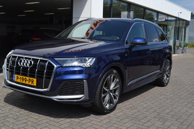 Audi Q7 55 TFSI e quattro S-Line , el. trekhaak, HUD, Leer, stoelverw. v+a, 21" incl. zgan all-season.