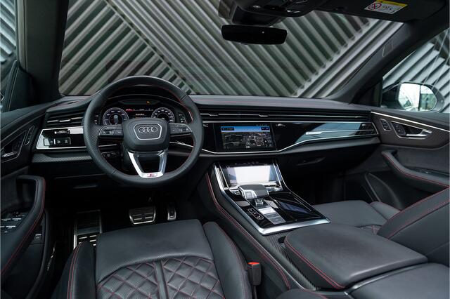 Audi Q8 60 TFSI e quattro S-Line Competition Panodak ACC Trekhaak Achteras Bestr. Head Up 360 Oled Massage Softcl. B&O Stoelvent.