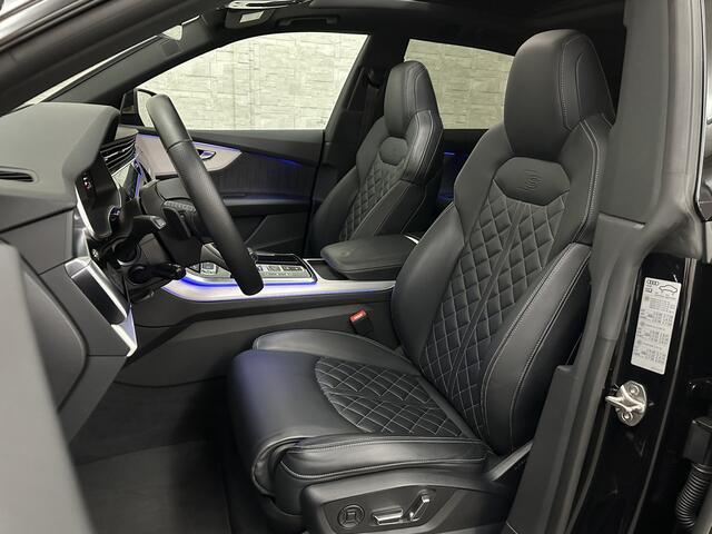 Audi Q8 60 TFSI e 462pk S-Line Competition | RS-Seats | 360 Camera | ACC | Panorama | Luchtvering | B&O Sound | Head-Up | LED-Matrix | Trekhaak | Memory | Stuurverwarming | Sfeerverlichting | Keyless-Entry | Black-Optic | Standkachel | Rijklaar incl. Bovag Garant