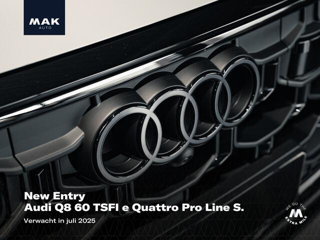 Audi Q8 60 TFSI e Quattro Pro Line S Competition, pano, 4W-best, 23", tr.haak, B&O, luchtv., OLED, matrix-LED, memory, massage, 360 camera, HUD, keyless, ACC, privacy, NP154k