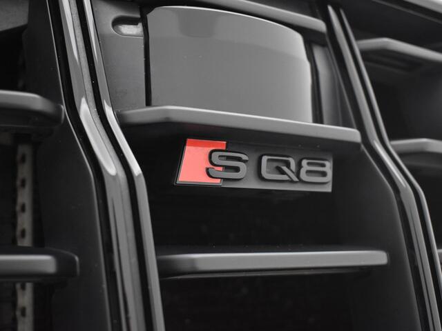Audi Q8 4.0 TFSI 507pk Tiptronic SQ8 Quattro · Panoramadak · Elek. Trekhaak · Massage · Stoelventilatie · Carbon Interieur · 360 Camera · LED Matrix · 23'' Inch · Alarmklasse 3 & 4 ·
