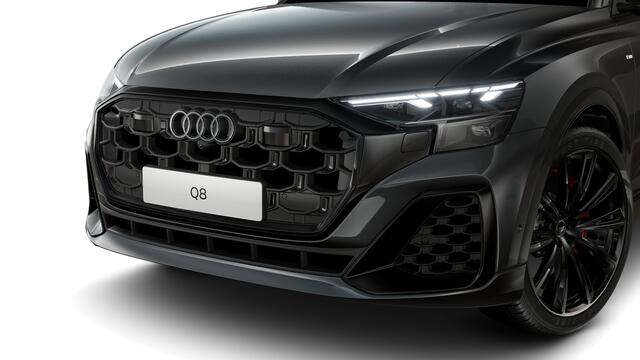 Audi Q8 55 TFSI e 394 Tiptronic Pro Line S Automaat | Vierwielbesturing | Glazen panoramadak | Privacy glas (donker getint) | Bang & Olufsen Premium 3D | Optiekpakket zwart plus | Velgen Audi Sport, 10-spaak-trapezoïde, zwart, 10,0Jx23, | Sportstoelen plus voorin