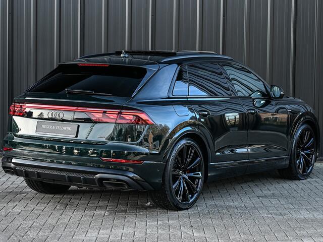 Audi Q8 60 TFSI e Competition · Audi Exclusive · S-seats met massage · Panoramadak · Adaptive cruise · Stoelverwarming en ventilatie · Ambiance interieur · B&O audio · Soft close · 360 Camera · Elektr. trekhaak · Carbon inleg · Head up · 5 jaar garantie