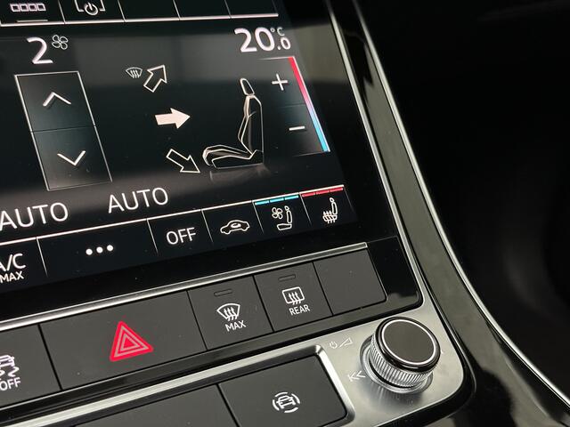 Audi Q8 SQ8 4.0 V8 | RS-Stoelen | Panorama | Massage | Ventilatie | 23'' | B&O Sound | Trekhaak | Bovag Garantie | Carbon | Luchtvering | Black-Optic | Nw.Pr, 220733,= | Memory | Leder | Matrix-LED | Carplay | 57800,= ex bpm en btw export | BTW Auto 81300,= ex b