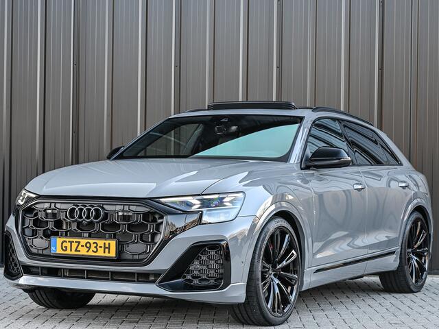 Audi Q8 60 TFSI e quattro Pro Line S 490pk Competition | Nardo Grey Exclusive | B&O Sound | Panoramadak | Soft-Close | Ambiance Interieur | S-Seats | 360 Camera | Adaptive Cruise | Trekhaak