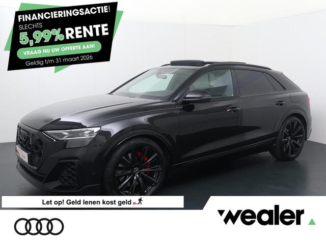 Audi Q8 60 TFSI e quattro | 490 PK | SoH 97% | S-Line | Lederen bekleding Volcano met ruit | Panoramadak | Head -Up display | Assistentiepakket plus | Trekhaak |