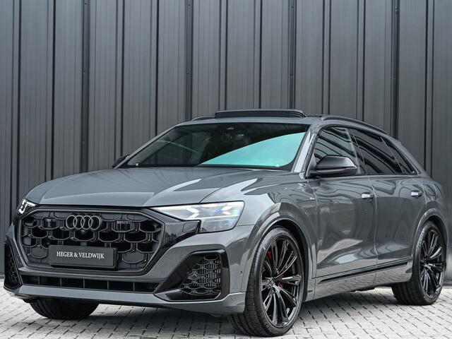 Audi Q8 60 TFSI e quattro | Audi Exclusive | B&O Advanced | S-seats met massage | Soft close | Adaptive cruise | Carbon inleg | Ambiance interieur | 360 camera | Verwarmbaar stuurwiel | Trekhaak