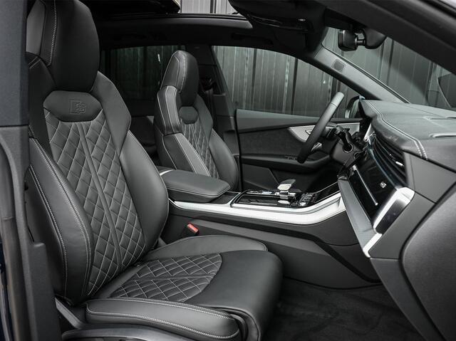Audi Q8 55 TFSI e quattro Pro Line S | Panoramadak | 360 Camera | B&O | Head-up | Achterasbesturing | Luchtvering | Ambiance interieur | Soft close | Trekhaak | Stuurwiel verwarmd |