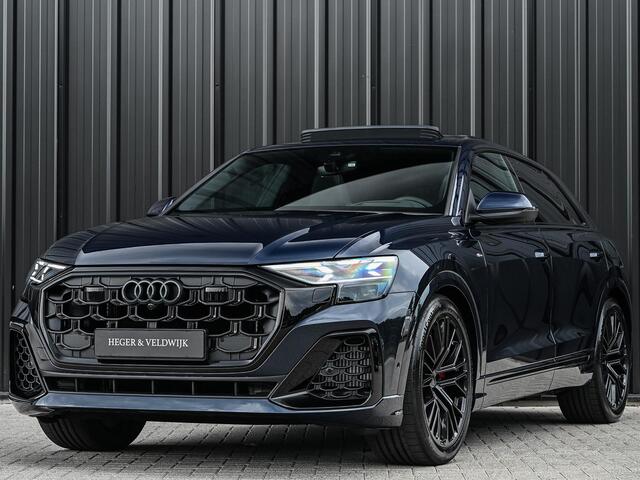 Audi Q8 55 TFSI e quattro Pro Line S | Panoramadak | 360 Camera | B&O | Head-up | Achterasbesturing | Luchtvering | Ambiance interieur | Soft close | Trekhaak | Stuurwiel verwarmd |