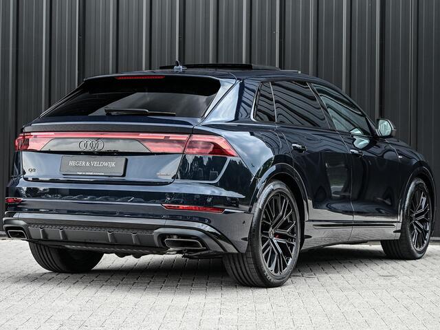 Audi Q8 55 TFSI e quattro Pro Line S | Panoramadak | 360 Camera | B&O | Head-up | Achterasbesturing | Luchtvering | Ambiance interieur | Soft close | Trekhaak | Stuurwiel verwarmd |