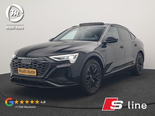 Audi Q8 Sportback e-tron 55 quattro 2x S Line 114 kWh 408pk Dealer O.H. | Luchtvering | Panodak | Head Up | 360 Camera | Matrix LED | Alcantara Sportstoelen Memory & Verwarmd | Keyless | Sfeerverlichting | Apple Carplay | Navigatie | DAB |