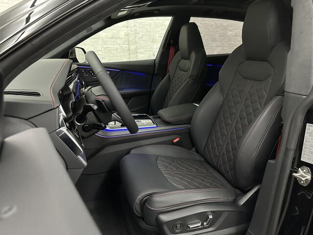 Audi Q8 60e 490pk #RS-Stoelen | 4WS | OLED | Laser-LED | Carbon | Massage | Ventilatie | Valcona Leder+ Pakket | B&O Sound | 23'' | Alcantara hemel | Head-Up | Soft-Close | Panodak | 2x Memory | Trekhaak | Keyless-Entry | Luchtvering | Achterasbesturing | Nw.Pr. 160.000,= | Fabrieksgarantie | Direct rijden.
