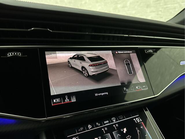 Audi Q8 60e 490pk #RS-Stoelen | 4WS | OLED | Laser-LED | Carbon | Massage | Ventilatie | Valcona Leder+ Pakket | B&O Sound | 23'' | Alcantara hemel | Head-Up | Soft-Close | Panodak | 2x Memory | Trekhaak | Keyless-Entry | Luchtvering | Achterasbesturing | Nw.Pr. 160.000,= | Fabrieksgarantie | Direct rijden.