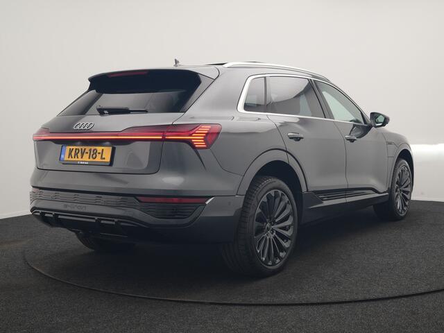 Audi Q8 e-tron 50 quattro S Line 95 kWh 340pk Dealer O.H | Luchtvering | Trekhaak Afn. | Adaptive Cruise | Bang & Olufsen | Head Up | 360 Camera | Lederen Sportstoelen & Stuur Verwarmd | Keyless | Apple Carplay | BLIS | Virtual | Navigatie | DAB | 21"L.M |