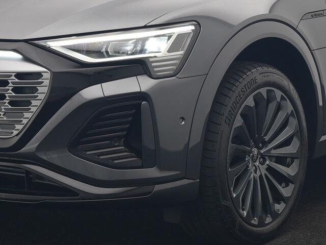 Audi Q8 e-tron 50 quattro S Line 95 kWh 340pk Dealer O.H | Luchtvering | Trekhaak Afn. | Adaptive Cruise | Bang & Olufsen | Head Up | 360 Camera | Lederen Sportstoelen & Stuur Verwarmd | Keyless | Apple Carplay | BLIS | Virtual | Navigatie | DAB | 21"L.M |