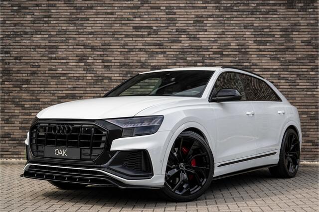 Audi Q8 55 TFSI e quattro S-Line | Navi | Leder | B&O | Trekhaak | Luchtvering | Camera | 23"LM | Head-Up | Wit Metallic