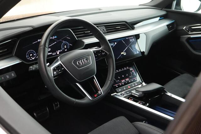 Audi Q8 e-tron 50 340pk quattro S Edition 95 kWh SOH 100% B&O HUD Keyless Stoelverwarming Camera Panoramadak Navigatie 2x S-Line