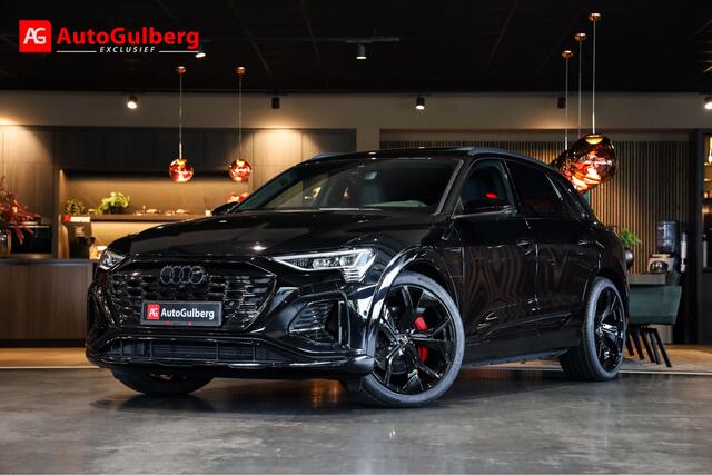 Audi Q8 e-tron 55 quattro S Black Edition VOLL 115 kWh Panorama dak, Leder, Head-up, ACC, 360, Bang&Olfsen, Adaptive air, Keyless, Matrix, Glasoptiek/ Spiegel/ Ambiente+/ Park/ Tour/ Stad/ Hulp+ pakket, Lmv 21''
