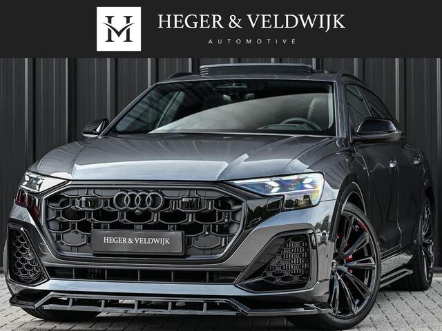 Audi Q8 E-Hybrid Quattro 360KW Competition Plus | Panoramadak | 5 Jr Garantie | Alcantara Hemelbekleding | Carbon Inleg | Stoelmassage + Ventilatie | Achterasbesturing | 360 Camera | B&O Sound | HUD | OLED | Soft Close | Ambiance Interieur |