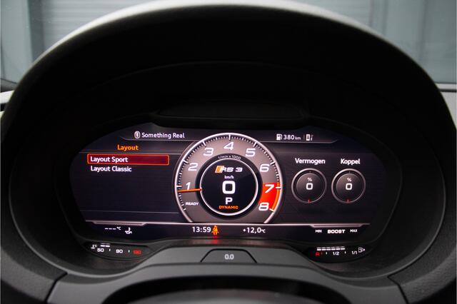 Audi RS3 Sportback 2.5 TFSI 400PK Quattro | NL Auto | Virtual Cockpit | RS Sportuitlaat | Apple Carplay | Dealer onderhoud | Nardo Grey | PDC | Cruise Control | Nappa Leder | Drive Select | LED | Black Pack | Nationale Autopas | N.P ¤90.731,- | RS Sporstoelen + De