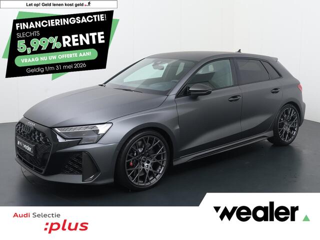 Audi RS3 Sportback 2.5 TFSI Quattro | 400 PK | Matrix LED lampen | RS Schaalstoelen | Audi Exclusive lak | SONOS premium 3D Sound | Topsnelheid 280 km/u | RS Sportuitlaat | Fabrieksgarantie tot 12-2029 of 100.000km| S line |