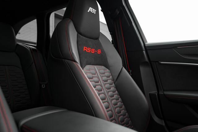 Audi RS6 ABT RS6-S Avant 4.0 TFSI quattro 700pk | Audi Exclusive Floret Silver matte | Carbon optiek | Dynamic plus | Keramische remmen | Design pakket rood | Alcantara hemel | Panorama dak | Assistentiepakket plus | B&O Premium audio | Carbon spiegels | Carnon in