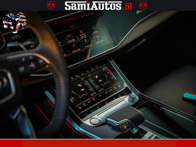 Audi RSQ8 RSQ8 600PK 4.0 TFSI | MATT OLIVE GREEN | QUATTRO | MEGA VOLLE RSQ8 | BANG & OLUFSEN | HUD | 4 WIELBESTURING | 23 INCH AUDI SPORT WHEELS | RS BEKLEDING ZWART | PANO | SOFTCLOSE | De Lamborghini Urus en Audi RS Q8 zijn beide supersnelle SUV's met dezelfde b