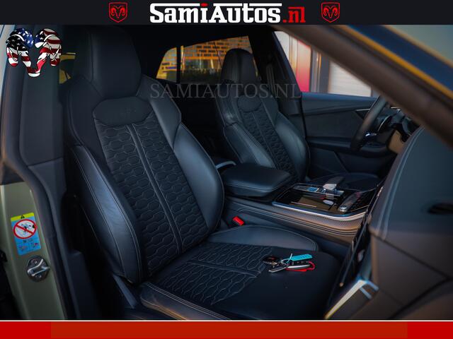 Audi RSQ8 RSQ8 600PK 4.0 TFSI | MATT OLIVE GREEN | QUATTRO | MEGA VOLLE RSQ8 | BANG & OLUFSEN | HUD | 4 WIELBESTURING | 23 INCH AUDI SPORT WHEELS | RS BEKLEDING ZWART | PANO | SOFTCLOSE | De Lamborghini Urus en Audi RS Q8 zijn beide supersnelle SUV's met dezelfde b