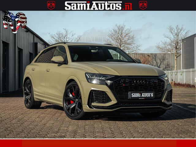 Audi RSQ8 RSQ8 600PK 4.0 TFSI | MATT OLIVE GREEN | QUATTRO | MEGA VOLLE RSQ8 | BANG & OLUFSEN | HUD | 4 WIELBESTURING | 23 INCH AUDI SPORT WHEELS | RS BEKLEDING ZWART | PANO | SOFTCLOSE | De Lamborghini Urus en Audi RS Q8 zijn beide supersnelle SUV's met dezelfde b
