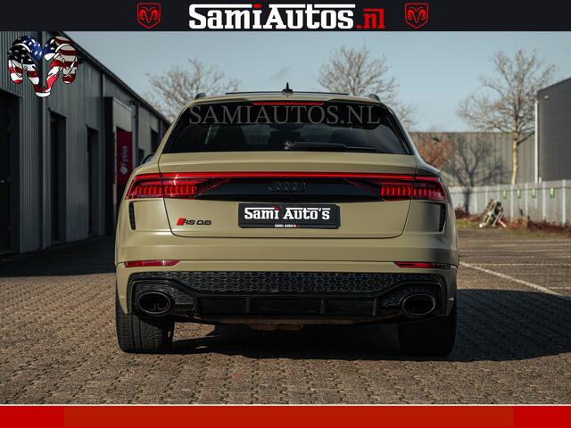 Audi RSQ8 RSQ8 600PK 4.0 TFSI | MATT OLIVE GREEN | QUATTRO | MEGA VOLLE RSQ8 | BANG & OLUFSEN | HUD | 4 WIELBESTURING | 23 INCH AUDI SPORT WHEELS | RS BEKLEDING ZWART | PANO | SOFTCLOSE | De Lamborghini Urus en Audi RS Q8 zijn beide supersnelle SUV's met dezelfde b