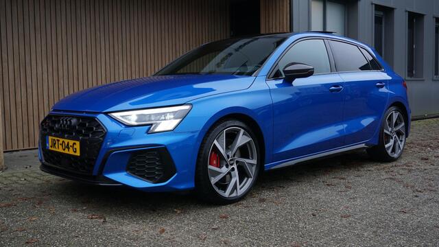 Audi S3 SPORTBACK 2.0 TFSI 310pk Quattro Pano.dak B&O RS-Seat Nappa HUD *Black Optik* 19inch LM Audi Sport *Arablau Pearl * *Unieke S3*