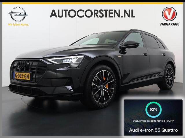Audi e-tron 55 Quattro Advanced 95kWh SOH 92% Trekhaak Leder+Memory Apple Carplay Android Auto Navi Ecc Stoelverwarming Cruise Control Pdc Lmv 21" Elek.Stoelen Elek.Achterklep Led Contourstoelen Comfortsleutel Keyless Origineel Nederlandse Auto Nieuwprijs ¤97.748,-